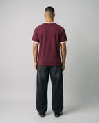 Maroon Essintial Ringer Tee