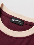 Maroon Essintial Ringer Tee